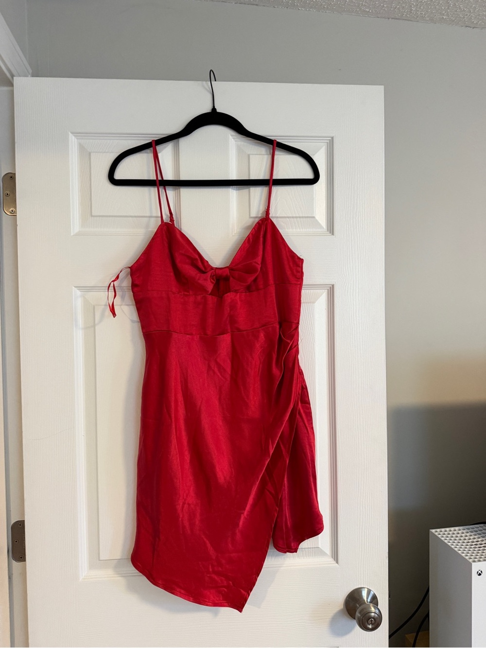 Red Satin Slip Dress